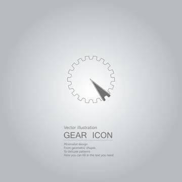 Gears and pie chart. The background is a gray gradient. Stock Illustration
