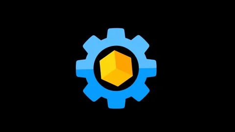 Gears and refresh  icon animation. Engineering and Equipment. on black back.. Stock Footage 311559836