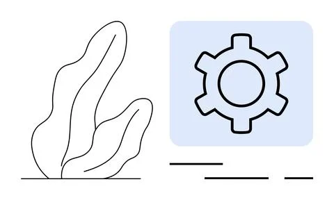 Gears and Seaweed Concept for Technology and Nature Integration Stock Illustration