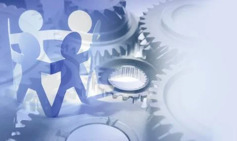 Gears and team. teamwork concept Illustrazione stock