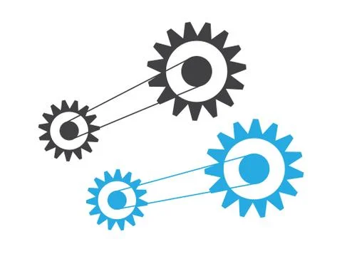 Gears and wheels engine element. Machinery gear graphic Stock Illustration