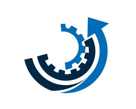 Gears with arrow Stock Illustration