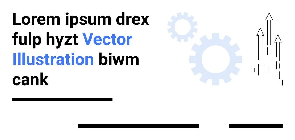 Gears, Arrows, and Text Elements in a Clean, Modern Design 库存插图