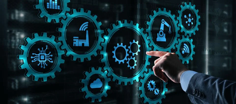 Gears Automation Software Technology Process concept Stock Photos
