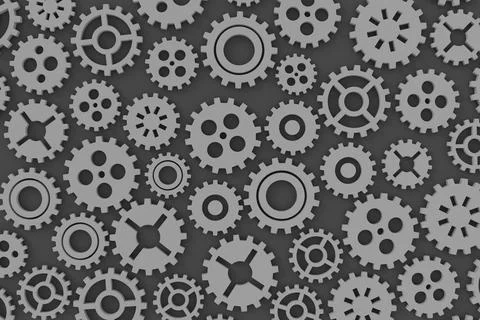Gears background. 3D rendering. Stock Illustration