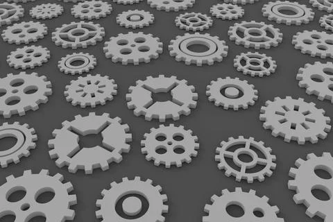 Gears background. 3D rendering. Stock Illustration