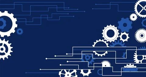 Gears background, data science and technology. Cogs wheels industrial mechanism Stock Illustration