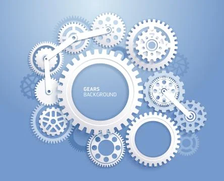 Gears background white color vector illustrations. Stock Illustration
