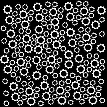 Gears on black background Stock Illustration