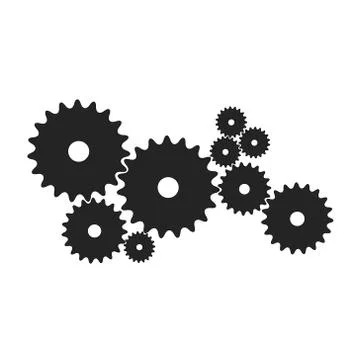 Gears in black design Stock Illustration
