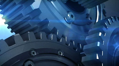 Gears Blu Stock Footage