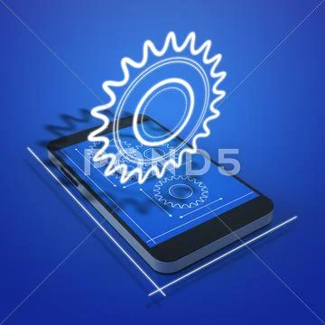 Gears blueprint Stock Illustration