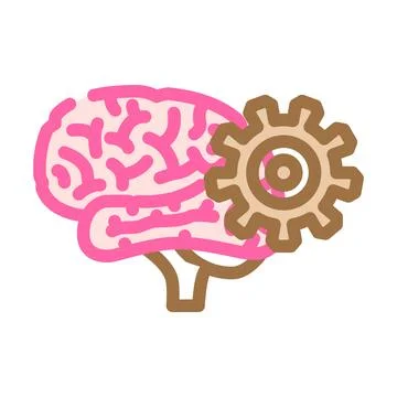 Gears brainstorm color icon vector illustration Illustrazione stock
