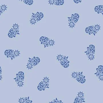 Gears brainstorm glyph vector seamless pattern Illustrazione stock