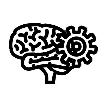 Gears brainstorm line icon vector illustration 스톡 일러스트