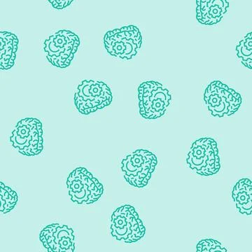 Gears brainstorm line seamless pattern Stock Illustration