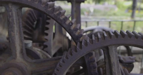 Gears close up, camera movement, 4K slomo Stock Footage 254167629