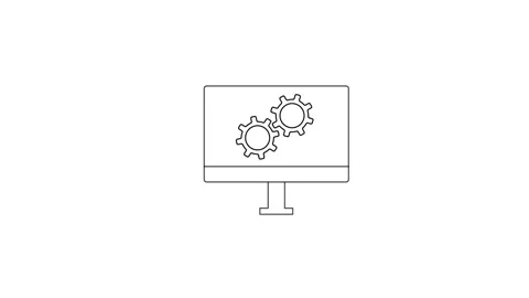 Gears cog on a desktop screen. Stock Footage 306029412
