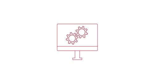 Gears cog on a desktop screen. Stock Footage 306029419