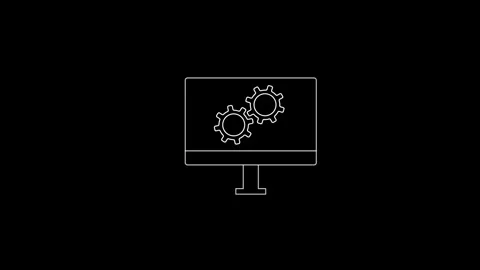 Gears cog on a desktop screen. Stock Footage 306029420