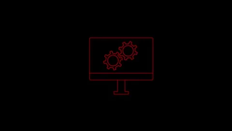 Gears cog on a desktop screen. Stock Footage 306029426