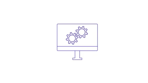 Gears cog on a desktop screen. Stock Footage 306029433