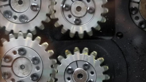 Gears Cogs Machine Stock-Footage 347389144