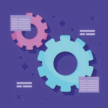 Gears cogs setting Stock Illustration