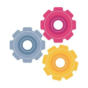 Gears cogs setting machine Stock Illustration