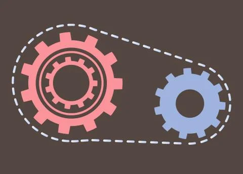 Gears Cogwheels Symbolizing Unity and Process Illustrazione stock