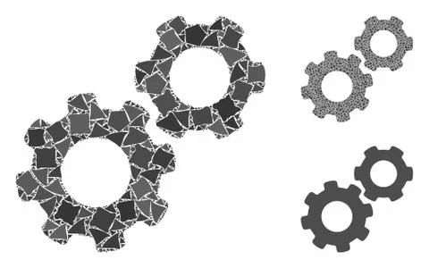 Gears Composition Icon of Tremulant Elements Illustrazione stock
