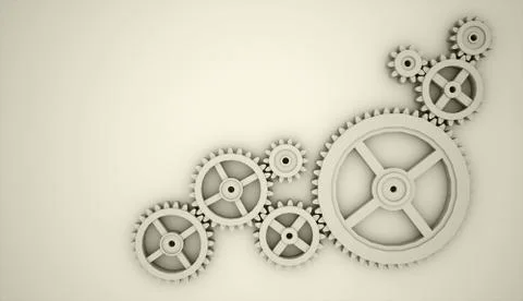 Gears concept rendered Stock Illustration