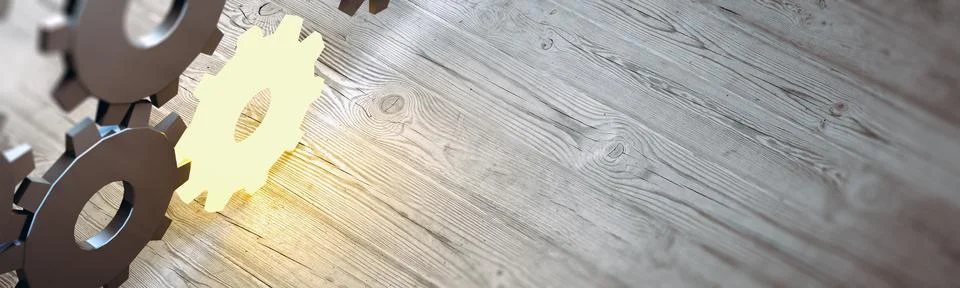 Gears connection concept 3d rendering Illustrazione stock