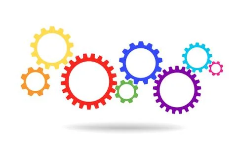 Gears for cooperation or teamwork Background Stock Illustration