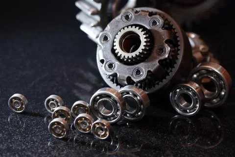 Gears On Dark Stock Photos