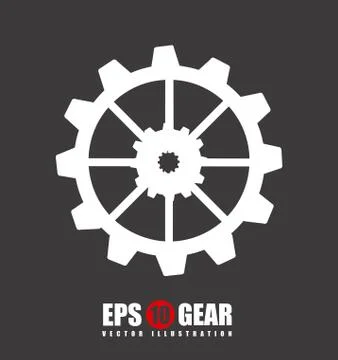 Gears design over gray background vector illustration Stock Illustration
