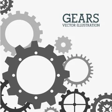 Gears design over  white  background vector illustration Illustrazione stock