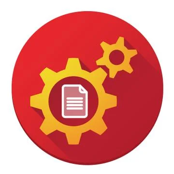 Gears with a document Stock Illustration