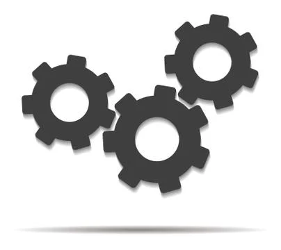 Gears double shadow icon vector イラスト素材