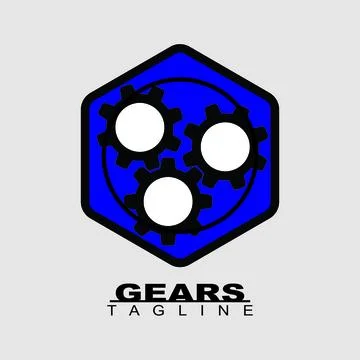 Gears emblem logo Illustrazione stock