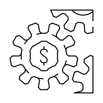 Gears esg line icon vector illustration Stock Illustration