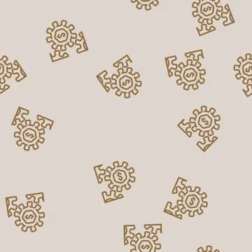 Gears esg line vector seamless pattern Illustrazione stock