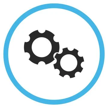 Gears Flat Rounded Vector Icon Stock-Illustration