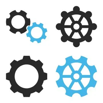 Gears Flat Vector Icons Stock Illustration