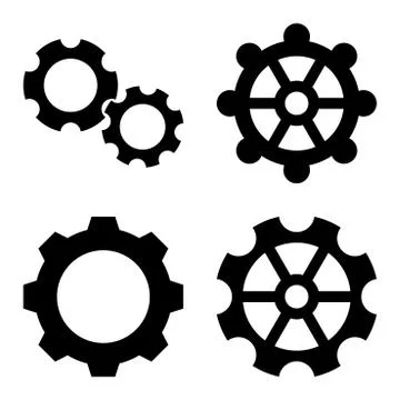 Gears Flat Vector Icons Stock Illustration