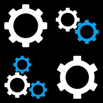 Gears Flat Vector Symbols 스톡 일러스트