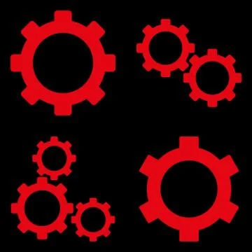 Gears Flat Vector Symbols Stock-Illustration
