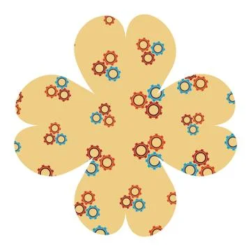 Gears Flower frame Stock-Illustration