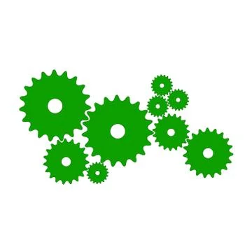 Gears in green design Stock Illustration