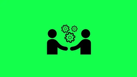 Gears handshake motion green Stock Footage 100875761